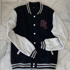 Men’s vintage rugby sweater jacket with DL logo